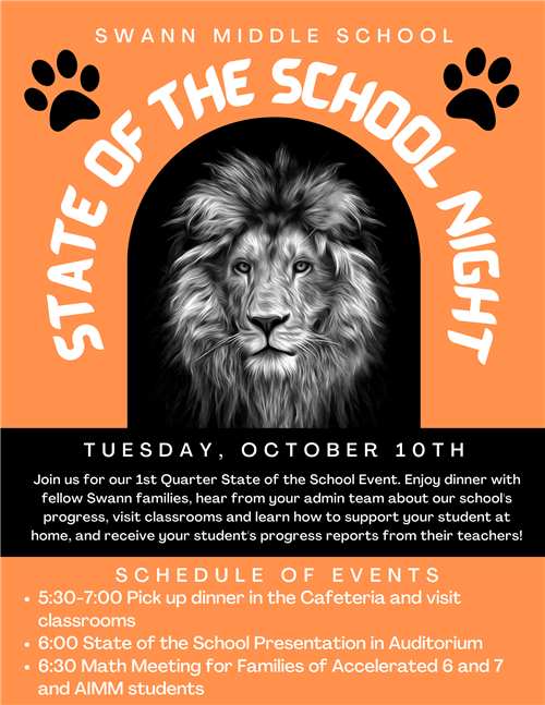 State of the School Night Oct. 10